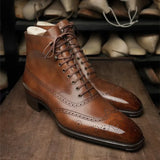 Giovanni Santi Aito Nahka Brogue-saappaat