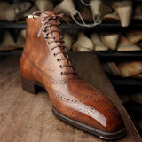 Giovanni Santi Aito Nahka Brogue-saappaat